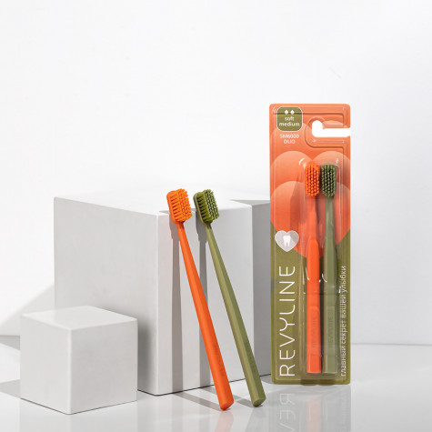 Набор зубных щеток Revyline SM6000 DUO Orange + Khaki