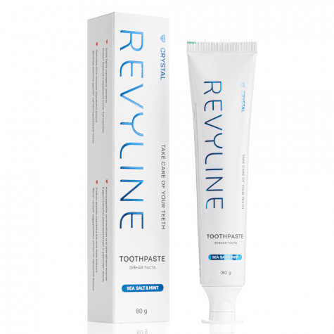 Зубная паста Revyline Crystal Морская соль и мята без фтора, 80г