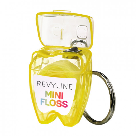 Зубная нить вощеная Revyline floss mini, полиэстер с бамбуковым углем, 15 м, желтая