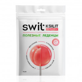 Леденцы на палочке Swit by Revyline Ksilit Персик с витамином С, 8 шт.